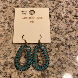 Cost Plus World Market Gold Leaf Earrings
